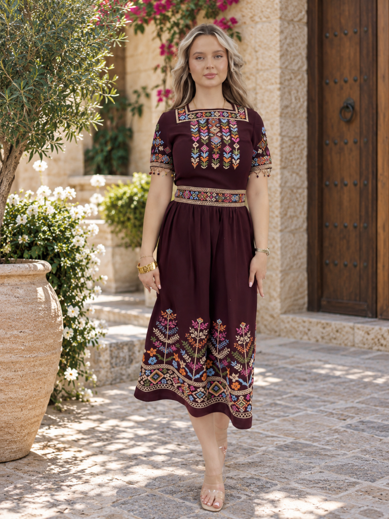 فستان نص كم خرز 18-180
