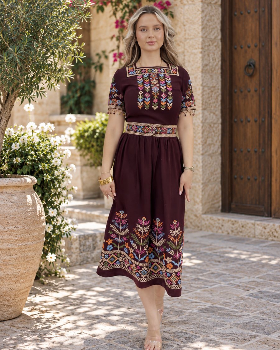 فستان نص كم خرز 18-180