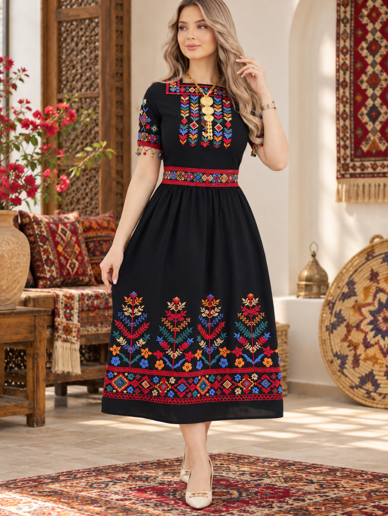 فستان نص كم خرز 18-180 — 4